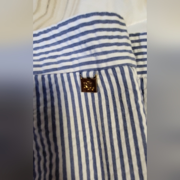 Ralph Lauren Womens Navy and White Striped Dress Pants - Picture 2 of 3